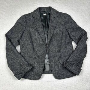 J. Crew Charcoal Herringbone Blazer